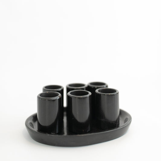 Black Marble Stone Shot Glass Set